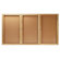 AARCO Enclosed Bulletin Board with Red Oak Frame