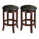 Winsome 24" Faux Leather Swivel Stool in Antique Walnut (Set of 2)