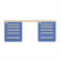 Lyon Workspace Products Modular Drawer Desk High Workstation with 2, 5 Drawer Slenderline Cabinets: 72" W x 28" D x 29"  H