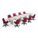 ABCO 144" Wide T-Mold Boat Shape Top Conference Table with Slab Base