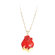 Franz Collection Rose Flower Necklace in Red
