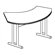 Mayline Group Meeting Plus: 67" x 24" Crescent Meeting/Training Table