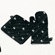 Sin In Linen Skull and Crossbones Oven Mitt / Pot Holder Set in Black and White