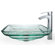 Kraus Oceania Glass Vessel Sink and Visio Bathroom Faucet in Chrome