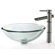 Kraus Clear 19mm thick Glass Vessel Sink and Bamboo Faucet