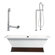 Giagni Tella 67" Contemporary Tub with Floor Mount Faucet and Lever Handles