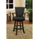 American Heritage Auburn Stool in Antique Black with Black Leather