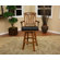 American Heritage Bradbury Stool in Vintage Oak with Black Leatherette