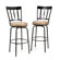 American Heritage Skyline Stool in Black with Coffee Microfiber