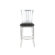 American Heritage Alexa Stool in Silver with Black Microfiber
