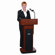 AmpliVox Sound Systems Executive Adjustable Sound Lectern, Column, 24w x 17-1/2d x 36 to 44h, Mahogany                                              