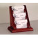 Wooden Mallet Three Pocket Counter Top Business Card Holder