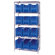 Quantum Storage Q-Stor 5 Shelf Unit with Giant Hopper Bins (74" H x 36" W x 18" D) with Optional Mobile Kit