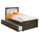 Atlantic Furniture Brooklyn Platform Bed with Raised Panel Footboard and Trundle in Antique Walnut