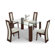 Julian Bowen Mistral 4 Chair Glass Dining Set with Walnut