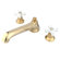 Elements of Design Metropolitan Double Handle Deck Mount Roman Tub Faucet Trim Porcelain Cross Handle