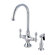 Elements of Design Classic Double Handle Single Hole Kitchen Faucet with Metal Lever Handles and Brass Side Spray