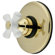 Elements of Design Wall Volume Control Faucet Shower Faucet Trim Only with Porcelain Cross Handles