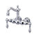 Elements of Design Hot Springs Double Handle Wall Mount Clawfoot Tub Faucet Trim Metal Lever Handle