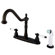 Elements of Design Heritage Double Handle Centerset Kitchen Faucet with Porcelain Lever Handles