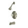 Elements of Design Vintage Thermostatic Pressure Balanced Tub and Shower Faucet with Porcelain Cross Handles