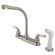 Elements of Design Magellan Double Handle Centerset Kitchen Faucet with Modern Lever Handles and White Side Spray