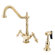 Elements of Design Heritage Deck Mount Double Handle Single Hole Kitchen Faucet with Metal Lever Handles