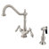 Elements of Design Heritage Deck Mount Double Handle Single Hole Kitchen Faucet with Metal Lever Handles