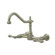 Elements of Design Heritage Two Handle Wall Mount Bridge Kitchen Faucet with Metal Lever Handles