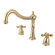 Elements of Design Heritage Double Handle Deck Mount Roman Tub Faucet Trim Metal Cross Handle