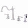 Elements of Design Heritage Double Handle Widespread Kitchen Faucet with Brass Side Spray and Metal Lever Handle