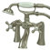 Elements of Design Double Handle Deck Mount Tub Only Faucet with Handshower