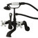 Elements of Design Hot Springs Double Handle Wall Mount Clawfoot Tub Faucet Trim Porcelain Lever Handle