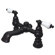Elements of Design Hot Springs Double Handle Deck Mount Clawfoot Tub Faucet Trim Porcelain Lever Handle