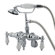 Elements of Design Hot Springs Three Handle Wall Mount Clawfoot Tub Faucet with Hand Shower