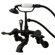 Elements of Design Hot Springs Double Handle Wall Mount Clawfoot Tub Faucet with Hand Shower