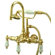 Elements of Design Vintage Three Handle Wall Mount Clawfoot Tub Faucet with Handshower