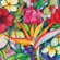 Magic Slice 12" x 15" Tropical Floral Design Cutting Board
