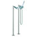 Fima by Nameeks Mp1 Double Handle Floor Mount Thermostatic/Diveter Bath Tub Faucet with Hand Shower