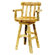 Fireside Lodge Traditional Cedar Log Square Pub Table and Barstool with Arms