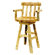Fireside Lodge Traditional Cedar Log Square Pub Table and Barstool with Arms