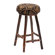 Fireside Lodge Hickory Round Stool with Upholstered Swivel Seat