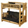 Fireside Lodge Traditional Cedar Log Single over Futon Bunk Bed with Built-In Ladder