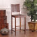 William Sheppee Saddler 30" Woven Leather Bar Stool in Walnut Stain