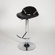 Chintaly Imports Adjustable Swivel Stool with Acrylic Domed Shaped Seat in Black