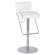 Chintaly Imports Adjustable Swivel Stool with Upholstered Back in White
