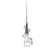 Zaneen Lighting Flute Pendant with Frosted and Clear Glass in Aluminum