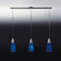 Zaneen Lighting Conus Three Light Pendant in Blue