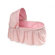 Badger Basket Folding Doll Cradle with Rosebud Fabric