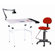 Martin Universal Design Berkeley 4 Piece Melamine Drafting Table Set with Chair